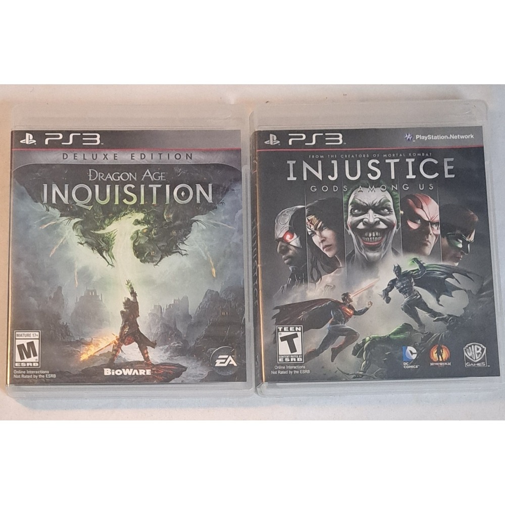 PS3 Game Lot Dragon Age Inquisition Deluxe Edition + Injustice Gods Among Us